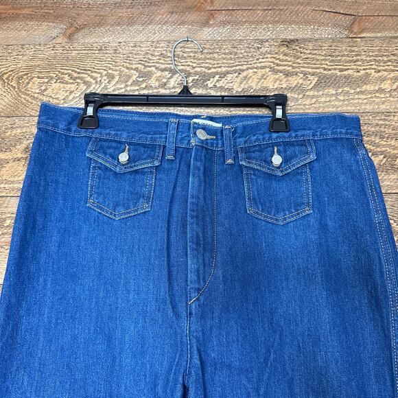 RE/DONE 70's pocket Wide Leg in True Rinse Size 32 NWT RARE color - Picture 4 of 12